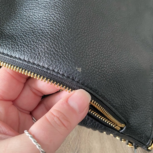 Authentic Rebecca Minkoff Black Leather Hobo Bag with Gold Chain Detail - Picture 11 of 11